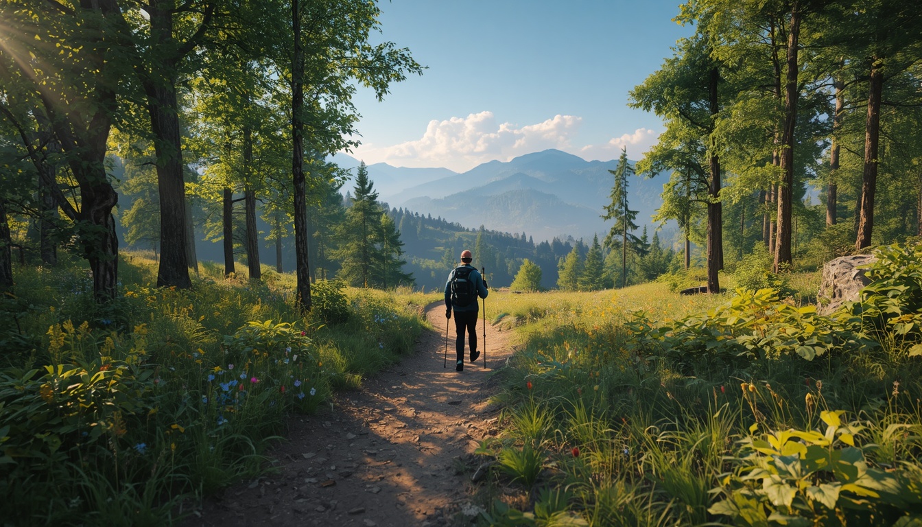 Luminousapurify morning trail walking scene